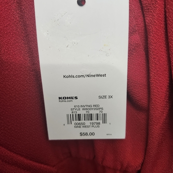 Nine West women's wrap dress size 3X red soft jersey new with tags - Picture 4 of 8